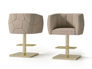 7559 - Semi-swivel stool with armrests and brass base _ Carpanese Home